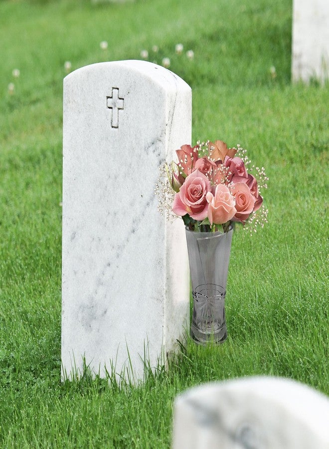 Oooct Cemetery Vase for Grave Decorations with Metal Spike, Grass Vase for Memorial Markers, Graveside Decor Sign for Outdoor Yard Lawn - Image 2